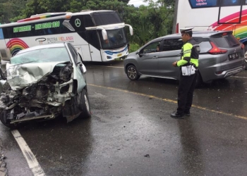 Inova kontra Bus Pelangi di Aceh Besar, empat orang luka