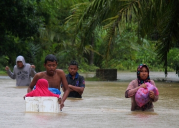 Ilustrasi banjir di Aceh Barat. (Foto: Vinda Eka Saputra)