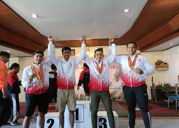 Tim Angkat Berat Aceh berhasil merebut 11 mendali di pada Kejuaraan Invitasi Nasional Angkat Berat Klasik II yang berlangsung di Denpasar, Bali. (Foto: untuk Alibi)