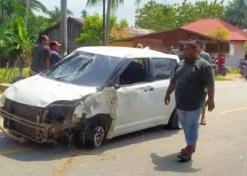 Kecelakaan di jalan Banda Aceh-Medan, Gampong Baro Idi Cut, Kecamatan Darul Aman, Kabupaten Aceh Timur. (Foto: Ist)