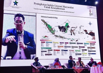 Presentasi nilam USK di forum Internasional, Enabling Cities Caring Cities di Perpustakaan Nasional Jakarta, Selasa, (30/8/2022). (Foto: Ist)