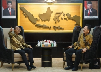 Pj Gubernur Aceh, Achmad Marzuki saat bertemu dengan Menteri Investasi/Kepala Badan Koordinasi Penanaman Modal (BKPM), Bahlil Lahadalia di kantor Kementerian Investasi di Jakarta, Senin, 22 Agustus 2022. (Foto: Humas BPPA)