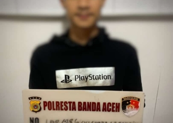 UD (20) ditangkap polisi atas kasus pemerkosaan terhadap seorang remaja berusia 14 tahun. (Foto: Dok. Polresta Banda Aceh)