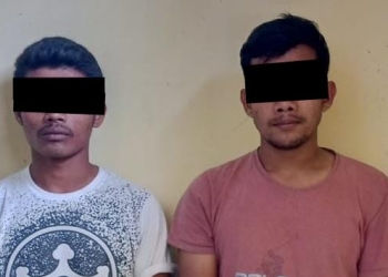 Dua warga Kampung Ramung Jaya, Kecamatan Permata, Kabupaten Bener Meriah ditangkap polisi karena mencuri. (Foto: Dok. Polda Aceh)