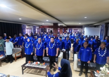 Konsolidasi dan Pendidikan Politik DPC PD Pidie di Hotel Grand Blang Asan, Sigli, Rabu (10/8/2022). (Foto untuk Alibi)
