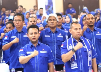 Konsolidasi dan Silaturrahmi DPC Partai Demokrat Aceh Besar di Hotel Madinatul Zahra, Jalan Batoh, Darul Imarah, Aceh Besar, Minggu (14/8/2024). (Foto untuk Alibi)