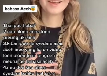 Viral wanita asal Ukraina, Anna Korzhenko bisa berbicara bahasa Banda Aceh. Foto: Dok. TikTok @annakorzhenko99