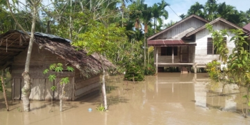 Kondisi banjir yang merendam rumah warga di wilayah Kabupaten Aceh Utara, Selasa, 4/10/2022. (Doc. BPBD Aceh Utara).