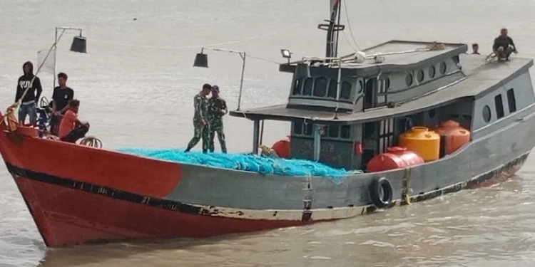 Kapal nelayan Calvin 02 yang ditembak tentara PNG. ANTARA/HO/Dokumen Pribadi.