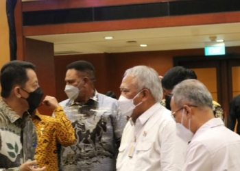 Pj. Gubernur Aceh Achmad Marzuki saat menghadiri Rapat Kerja Nasional (Rakernas) Kebijakan Satu Peta, di Hotel Borobudur Jakarta, Selasa, (4/10/2022).