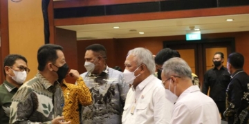 Pj. Gubernur Aceh Achmad Marzuki saat menghadiri Rapat Kerja Nasional (Rakernas) Kebijakan Satu Peta, di Hotel Borobudur Jakarta, Selasa, (4/10/2022).