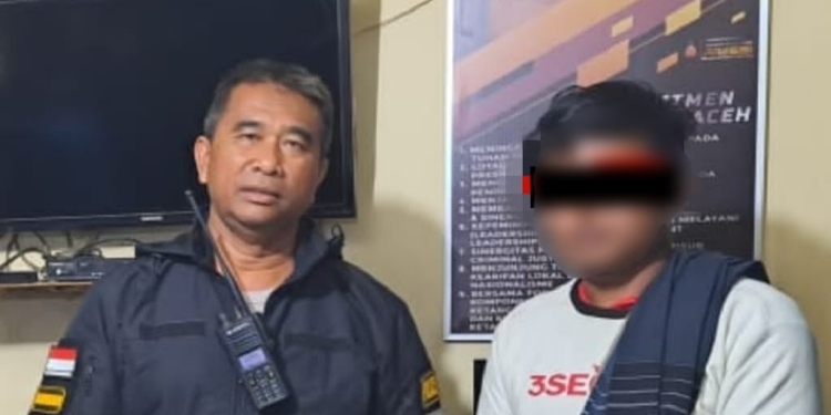 Pelaku pelecehan seksual berinisial A (25) diamankan Satreskrim Polres Bener Meriah (Dok. Polisi).
