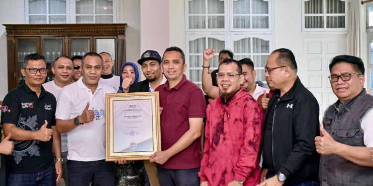 Pj Wali Kota Sabang, Reza Fahlevi, menyambut kunjungan Jaringan Media Siber Indonesia (JMSI) ke Kota Sabang, Minggu (13/12/2022).