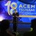Kadisbudpar Aceh, Almuniza Kamal beri sambutan pada peringatan 18 tahun tsunami pada Sabtu (24/12/2022) malam. (Dok. Disbudpar Aceh)
