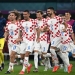 Para pemain Kroasia melakukan selebrasi setelah menang 2-1 atas Maroko dan menempati peringkat ketiga Piala Dunia 2022 di Khalifa International Stadium, Doha pada Sabtu (17/12/2022). ANTARA/AFP/PAUL ELLIS