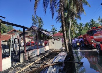 Kondisi asrama putri SMA Modal Bangsa (Mosa) usai terbakar pada, Senin (9/1/2023) pagi. (Dok. Ist)