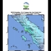 Tangkapan layar peta guncangan gempa bumi magnitudo 6,2 di wilayah Pantai Selatan Kota Singkil, Aceh pada Senin (16/1/2023) pukul 05.30 WIB. (ANTARA/HO-BMKG)