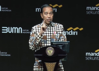 Tangkapan layar - Presiden RI Joko Widodo (Jokowi) saat menjadi pembicara kunci dalam Mandiri Investment Forum 2023 di Jakarta, Rabu (1/2/2023). (ANTARA/Gilang Galiartha)