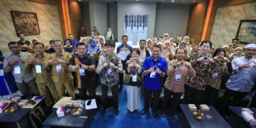 Para peserta kegiatan pengurangan risiko (mitigasi) bencana yang digelar di Aula Museum Tsunami Aceh, Selasa (7/2/2023). (Dok. Humas Pemerintah Aceh)