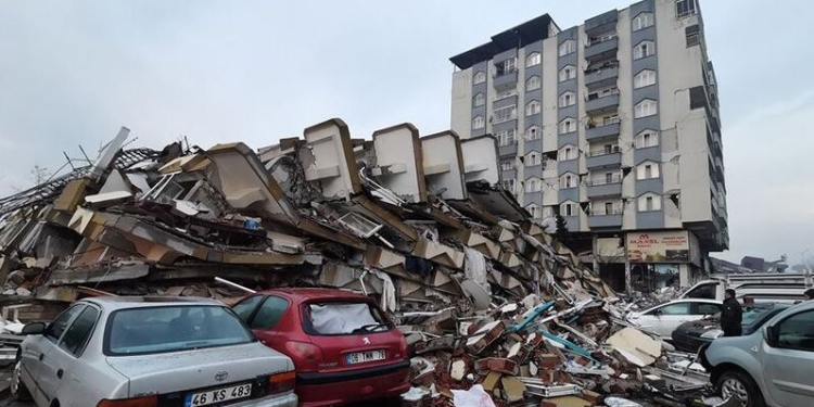 Kondisi kerusakan bangunan pascagempa bumi dahsyat mengguncang Turki pada Senin (6/2/2023). ANTARA/Xinhua/aa.
