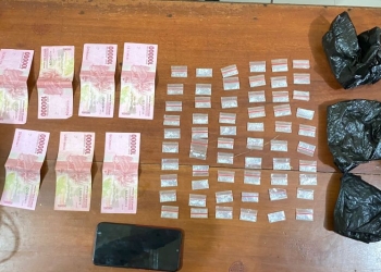 Barang bukti penangkapan SP warga Desa Semoi Dua, Kecamatan Sepaku, Kabupaten Penajam Paser Utara, saat diamankan polisi (ANTARA/HO)