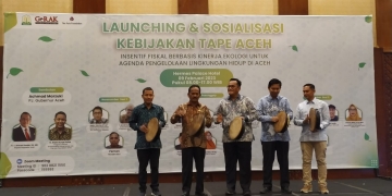 Pemerintah Aceh bersama The Asia Foundation (TAF) dan Gerakan Anti Korupsi (GeRAK) Aceh melaunching kebijakan Transfer Anggaran Berbasis Ekologi (TAPE) Provinsi Aceh. (Dok. Bappeda Aceh)