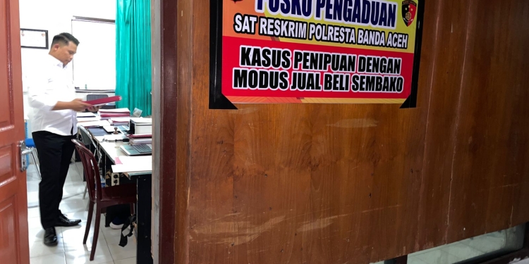 Posko pengaduan kasus penipuan jual beli sembako murah, di Mapolresta Banda Aceh. (Dok. Polresta Banda Aceh)