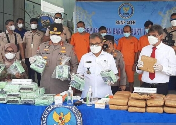 Dokumentasi - Pemusnahan narkoba di BNN Provinsi Aceh di Banda Aceh. ANTARA/M Haris SA