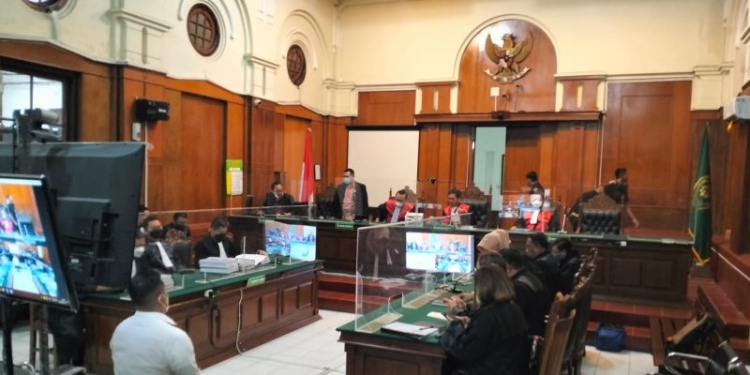 Sidang kasus kanjuruhan di Pengadilan Negeri Surabaya, Kamis (23/2). ANTARA/Indra Setiawan.