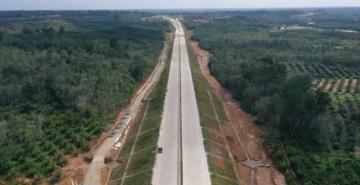 Ruas tol Bangkinang - Pangkalan sebagai bagian dari Jalan Tol Trans Sumatera. ANTARA/HO-Hutama Karya