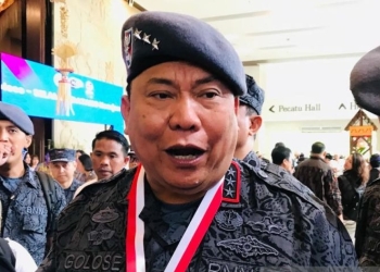 Kepala BNN Komjen Pol. Petrus Reinhard Golose memberikan keterangan pers usai mengikuti acara Gema War On Drugs di Nusa Dua, Badung, Bali, Selasa (7/3/2023). (ANTARA/Rolandus Nampu)
