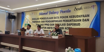 Simulasi Pengelolaan Data Pokok Kebudayaan (Dapobud) dan pendampingan pemantauan dan evaluasi Pokok Pikiran Kebudayaan Daerah (PPKD) untuk warisan budaya takbenda (WBTb), di Banda Aceh, Rabu (15/3/2023). (ALIBI/Dok. Disbudpar Aceh).