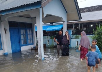 Banjir rendam pemukiman penduduk di Nagan Raya pada Jumat (24/3/2023). (Foto: Alibi/Dok. BPBA)