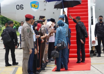 Wapres RI bertolak ke Jakarta via Bandara Sultan Iskandar Muda (SIM), Aceh, Kamis (30/3/2023). (Foto: Alibi/Dok. Polda Aceh)