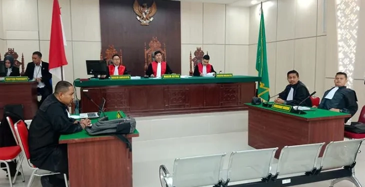 Sidang dengan perkara pembunuhan berencana di Pengadilan Negeri Jantho, di Aceh Besar, Senin (6/3/2023). ANTARA/HO