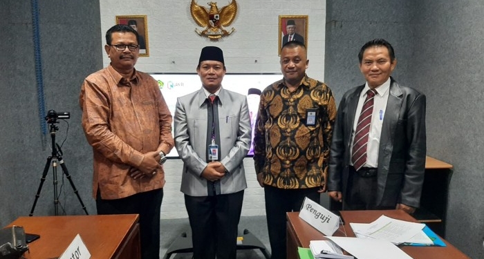 Plt Kakanwil Kemenag Aceh, Ahmad Yani (kiri) menjadi mentor pada Seminar Rancangan Aksi Perubahan PKA Angkatan XII, di Pusdiklat Jakarta, Kamis (6/4/2023). (Foto: Alibi/Kemenag Aceh)