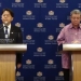 Tangkapan layar Menteri Luar Negeri Malaysia Syaifuddin Abdullah (kanan) dan Menteri Luar Negeri Jepang Yoshimasa Hayashi (kiri) memberikan keterangan pers di Kuala Lumpur, Minggu (9/10/2022). (Foto: Antara/Virna P Setyorini)