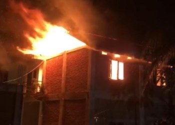 Empat bilik santri Dayah Ishlahuddin Al-Amiriyah di Gampong Cot Madhi, Kecamatan Blang Bintang, Kabupaten Aceh Besar, Aceh terbakar, Jumat (14/4/2023). (Foto: Alibi/Dok. BPBA)