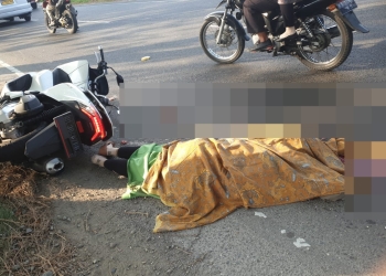 Korban kecelakaan lalu lintas di Gampong Blang Panyang, Kecamatan Muara Satu, Kota Lhokseumawe, Aceh, Selasa (17/4/2023). (Foto: Alibi/Dok. Polres Lhokseumawe)