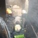 Petugas  Dinas Pemadam Kebakaran dan Penyelamatan Kota Medan sedang melakukan pembersihan di lokasi rumah yang terbakar di Jalan Selamat. (Foto: Antara/HO-Istimewa)