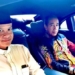 Capres PDIP Ganjar Pranowo pulang satu mobil dengan Presiden Jokowi seusai deklarasi Capres PDIP oleh Ketum PDIP Megawati di Istana Batu Tulis. (Foto: Agus Suparto/Fotografer Presiden Jokowi)