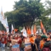 Massa aksi hari buruh di Balai Kota DKI Jakarta, Senin (1/5/2023). (Foto: Antara/Redemptus Elyonai Risky Syukur)