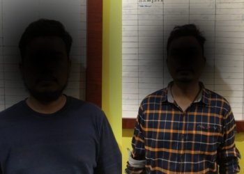 Dua pelaku pencurian kabel optik. (Foto: Alibi/Dok. Polresta Banda Aceh)