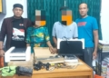 Dua tersangka pencurian di gudang Dinas Pendidikan Aceh Utara. (Foto: Alibi/Dok. Polres Lhokseumawe)