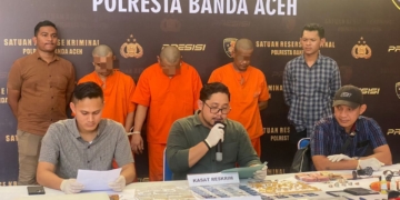 MH, BISA, dan AR, pelaku pencurian rumah kosong di Banda Aceh dan Aceh Besar. (Foto: Alibi/Dok. Polresta Banda Aceh)