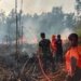 Upaya pemadaman lahan terbakar di Kabupaten Barito Selatan oleh petugas gabungan, Jumat (2/6/2023). (Foto: Alibi/Dok. Humas BNPB)