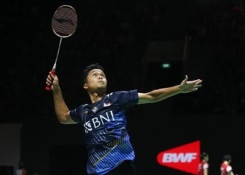 Ginting menjadi harapan tuan rumah di semifinal Indonesia Open 2023. (Foto: Grandyos Zafna)