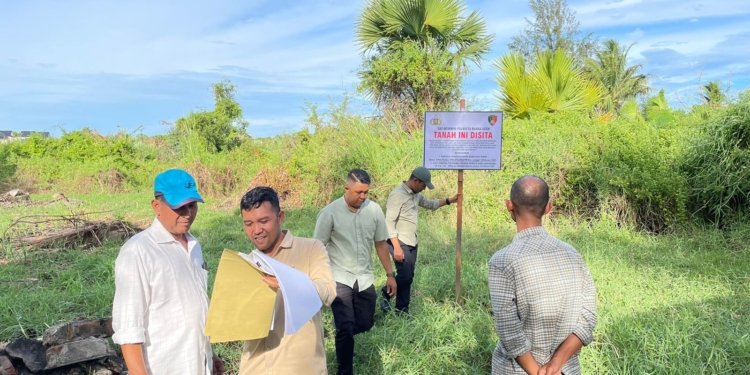 Polresta Banda Aceh sita lahan Zikir Nurul Arafah Islamic Center di Gampong Ulee Lheue, Kecamatan Meuraxa karena tersandung kasus korupsi. (Foto: Alibi/Dok. Polresta Banda Aceh)