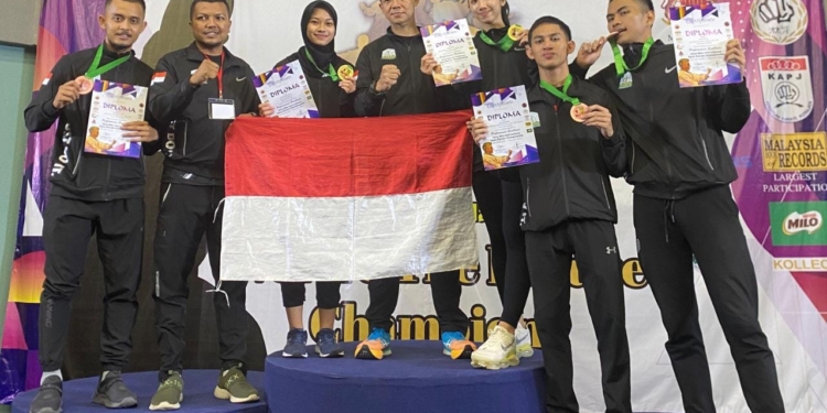 Lima atlet karate binaan KONI Aceh rebut medali Kejuaraan Internasional Milo Open Championship Malaysia 2023. (Foto: Alibi/Dok. KONI Aceh)
