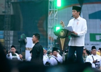 Syukuran 1 Abad Nahdlatul Ulama (NU) dan 25 Tahun Partai Kebangkitan Bangsa (PKB) di Stadion Manahan, Kota Surakarta, Provinsi Jawa Tengah, Minggu (23/7/2023). (Foto: Alibi/Dok. BPMI Setpres/Muchlis Jr)
